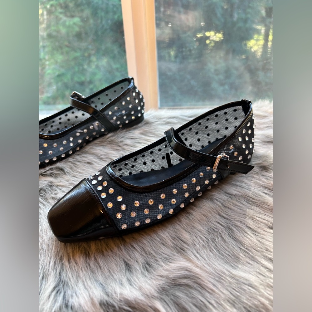 New York and company Stradivarius studded ballet shoes in black size 8 - Picture 6 of 10